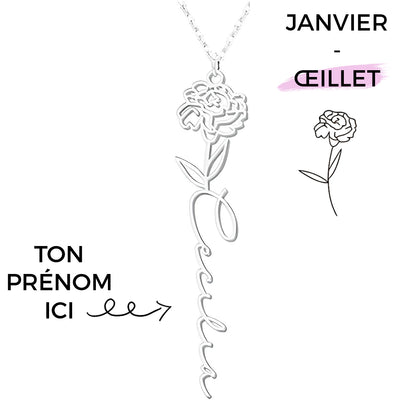 Collier Fleur de Naissance Personnalisé